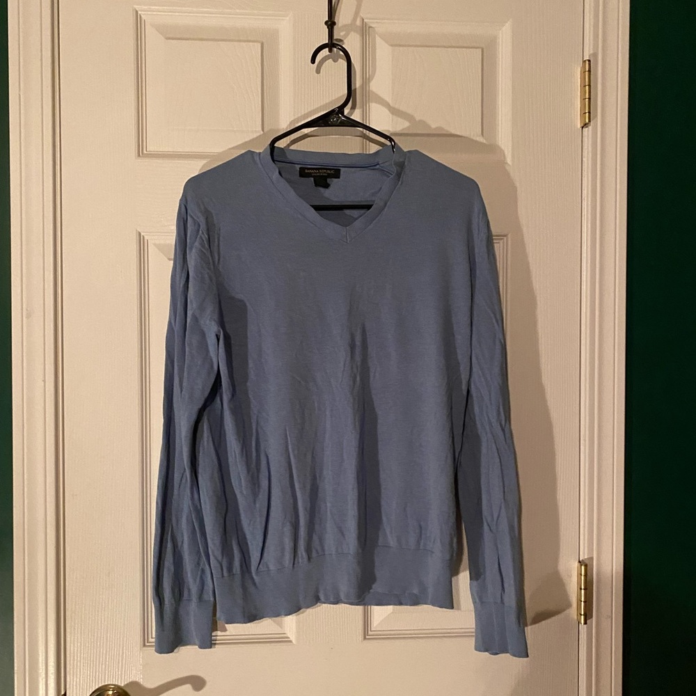 Banana republic mens v neck sweater luxury blend fabric